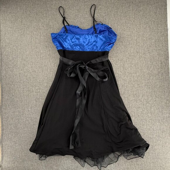 Snap Formal Dress Party Event Prom Blue & Black Adjustable Straps Juniors 7 Rose - Picture 11 of 14